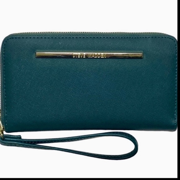Steve Madden Emerald Green Zip Around Wallet Wristlet - Picture 1 of 10